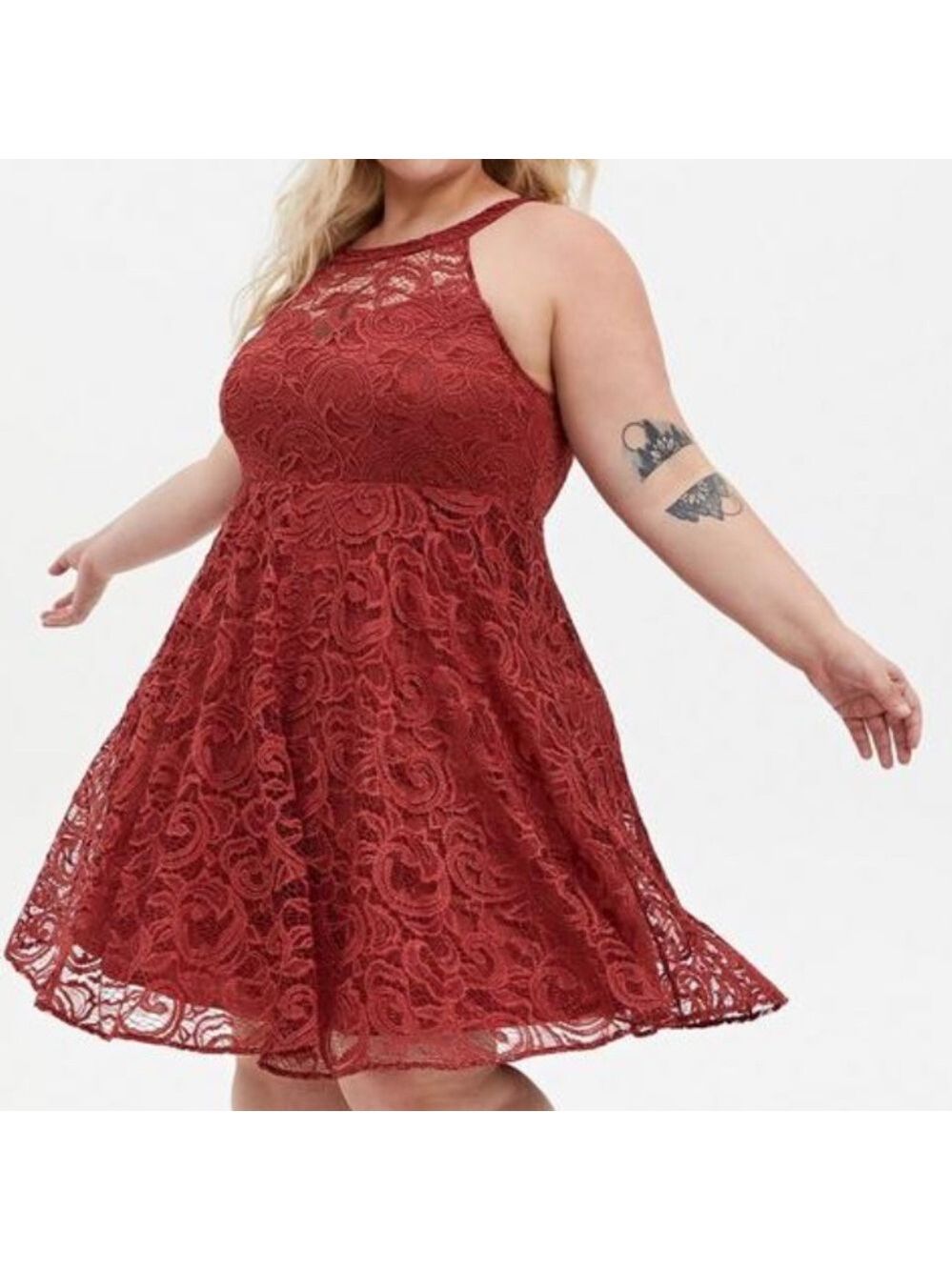 Torrid lace mini skater dress